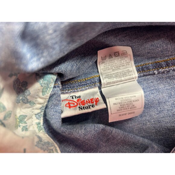 VTG Disney Denim Pooh Jumper Dress Sz L Embroidered Tigger Light Wash Cottage - Picture 5 of 12